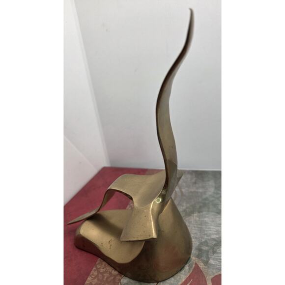 MCM Seagull in Flight Solid Brass Paperweight Figure Mid Century Modern Vtg 6.5" - Picture 8 of 9